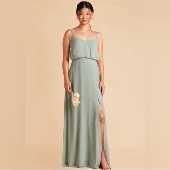 Birdy Grey GWENNIE DRESS CHIFFON SAGE XXL NEW NWT BRIDESMAID WEDDING Slit - Picture 1 of 6